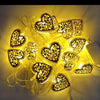 Metal heart β€οΈ golden shape LED lights 12 feet's